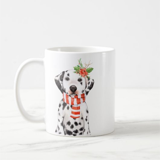 Adorable Holiday Dalmatiner Extravagante Script-Ta Kaffeetasse (Links)