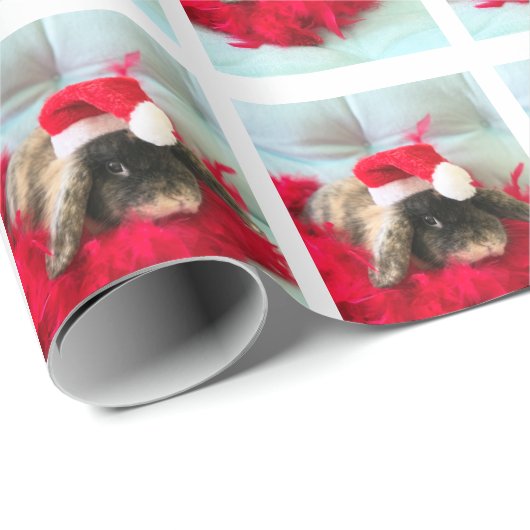 Adorable Holland Lop Weihnachtswrapping Paper Geschenkpapier (Rolleneckpunkt)
