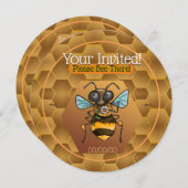 Adorable Honey Bee Einladung (Vorne/Hinten)