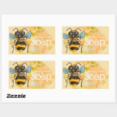 Adorable Honey Bee Labels Rechteckiger Aufkleber (Blatt)