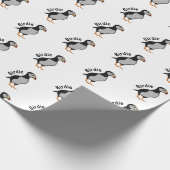 Adorable Horned Puffin Stehender Cartoon Geschenkpapier (Ecke)