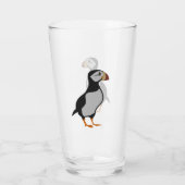 Adorable Horned Puffin Stehender Cartoon Glas (Rückseite)