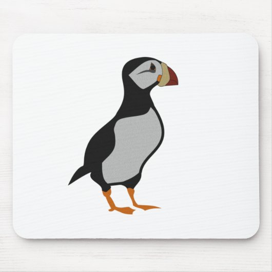 Adorable Horned Puffin Stehender Cartoon Mousepad (Vorne)