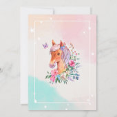 Adorable Hübsch Pony Birthday Einladung (Rückseite)