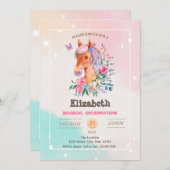 Adorable Hübsch Pony Birthday Einladung (Vorne/Hinten)