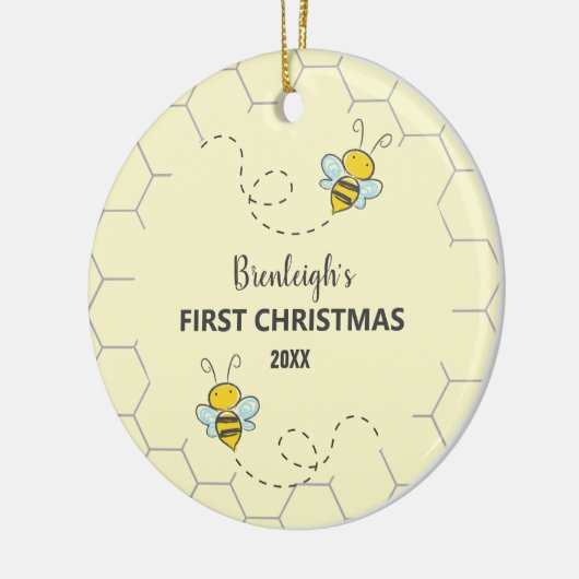 Adorable Hummel erste Weihnachtsnacht Custom Keramik Ornament (Links)