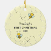 Adorable Hummel erste Weihnachtsnacht Custom Keramik Ornament (Hinten)