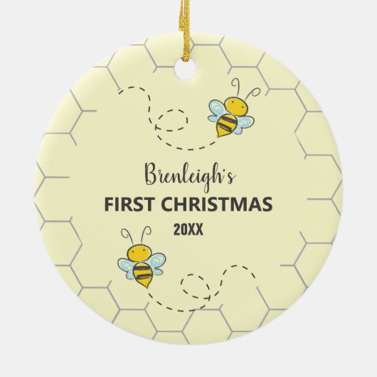 Adorable Hummel erste Weihnachtsnacht Custom Keramik Ornament (Hinten)
