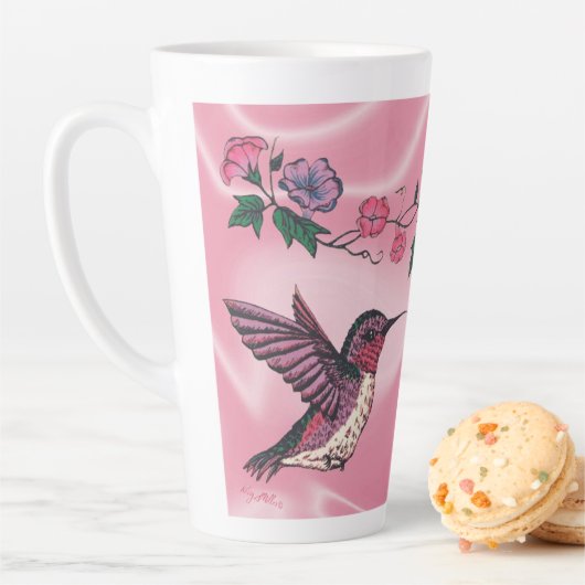 Adorable Hummingbird und Blume Milchtasse (Beispiel)