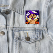 Adorable Hund in Hexenhut Button (Beispiel)