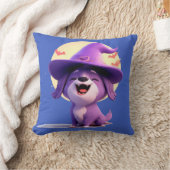 Adorable Hund in Hexenhut Kissen (Decke)