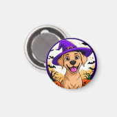 Adorable Hund in Hexenhut Magnet (Vorderseite/Rückseite)