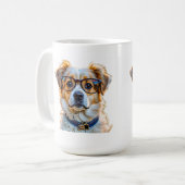 Adorable Hund mit Brille Kaffeetasse (Vorderseite Links)