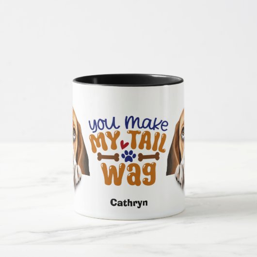 Adorable Hund Sie machen meinen Schwanz Wag Tasse (Zentrum)