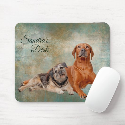 Adorable Hunde auf Decopage Art Mousepad (Mit Mouse)