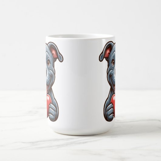 Adorable Hunde begeistern Herz mit glücklichen Aus Kaffeetasse (Mittel)