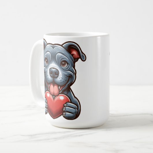 Adorable Hunde begeistern Herz mit glücklichen Aus Kaffeetasse (Vorderseite Links)