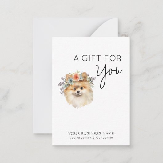 Adorable Hunde Blume Aquarellpflege Geschenkkarte Mitteilungskarte (Vorderseite)