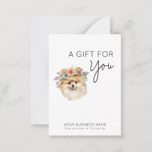 Adorable Hunde Blume Aquarellpflege Geschenkkarte Mitteilungskarte