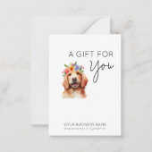 Adorable Hunde Blume Aquarellpflege Geschenkkarte Mitteilungskarte (Vorderseite)