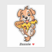 Adorable Hunde essen Pizza Niedlich Canine Feinsch Aufkleber (Blatt)
