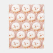 Adorable Hunde Gesicht Donut Fleecedecke (Vorderseite)