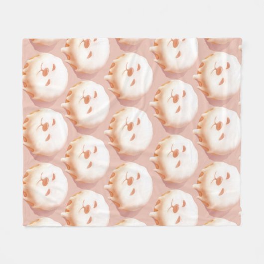 Adorable Hunde Gesicht Donut Fleecedecke (Vorderseite (Horizontal))