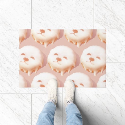 Adorable Hunde Gesicht Donut Fußmatte (Indoor)