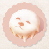 Adorable Hunde Gesicht Donut Untersetzer (Vorderseite)