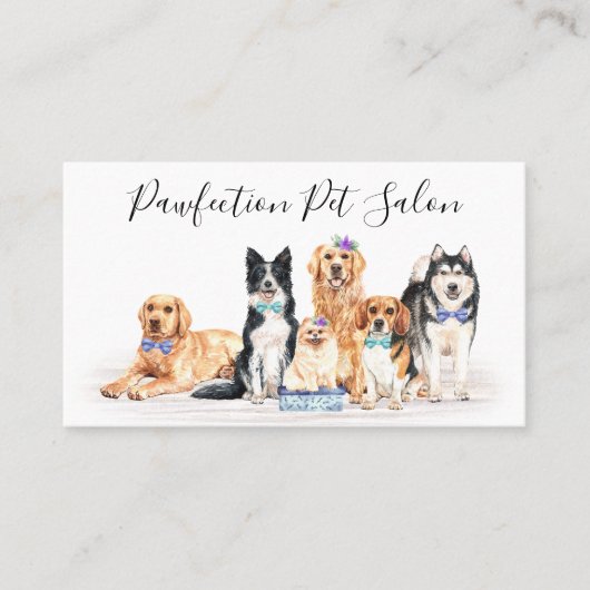 Adorable Hunde Haustiere Sitter Dog Groomer Geschä Treuekarte (Vorderseite)