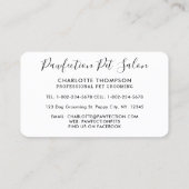 Adorable Hunde Haustiere Sitter Eleganter Hunde Gr Visitenkarte (Rückseite)