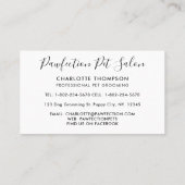 Adorable Hunde Haustiere Sitter Hund Groomer Visitenkarte (Rückseite)