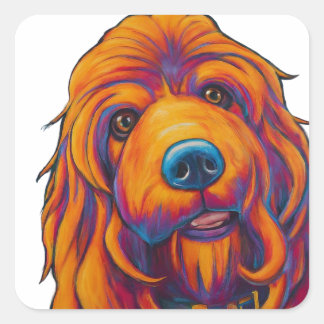 Adorable Hunde-Image-Aufkleber und -Etiketten - Pe Quadratischer Aufkleber