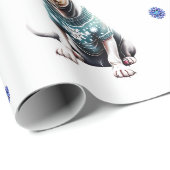 Adorable Hunde in Ugly Christmas Sweaters on White Geschenkpapier (Rolleneckpunkt)