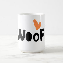 Adorable Hunde Liebhaber "Woof" 15 oz Kaffee Tasse