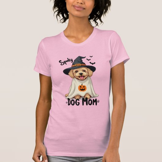 Adorable Hunde Mama Halloween T-Shirt (Vorderseite)
