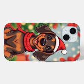 Adorable Hunde mit Weihnachtsmannmütze Case-Mate iPhone Hülle (Rückseite (Horizontal))