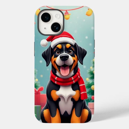 Adorable Hunde mit Weihnachtsmannmütze Case-Mate iPhone Hülle (Rückseite)