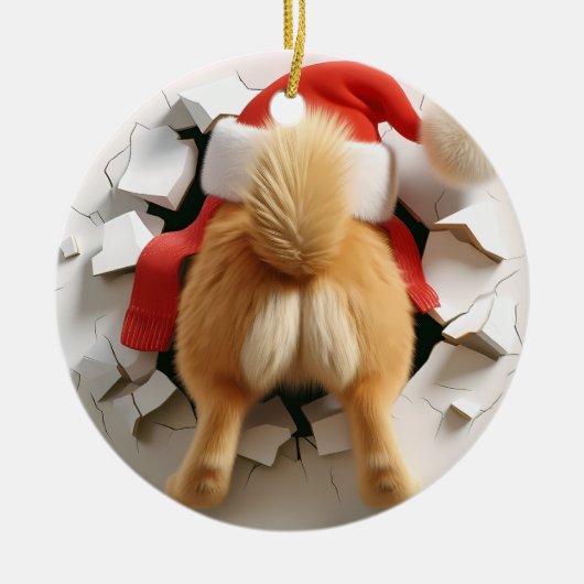 Adorable Hunde Ornament - Welpenfront & Schwanz (Vorne)