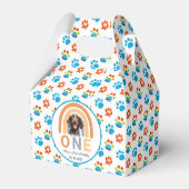 Adorable Hunde Regenbogen Wasserfarbe 1. Geburtsta Geschenkschachtel (Rückseite)