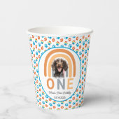 Adorable Hunde Regenbogen Wasserfarbe 1. Geburtsta Pappbecher (Rückseite)