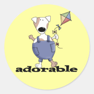 Adorable Hunde T - Shirt und Geschenke Runder Aufkleber