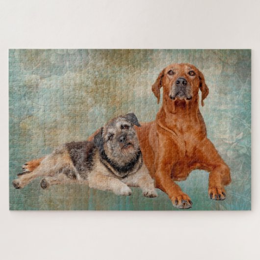 Adorable Hunde über Kunst Puzzle (Horizontal)