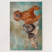 Adorable Hunde über Kunst Puzzle (Vertikal)