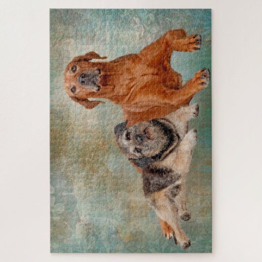 Adorable Hunde über Kunst Puzzle (Vertikal)