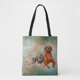 Adorable Hunde über Kunst Tasche
