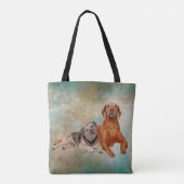 Adorable Hunde über Kunst Tasche (Rückseite)