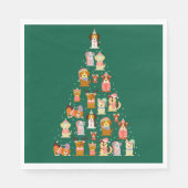 Adorable Hunde Weihnachtsbaum Serviette (Vorderseite)