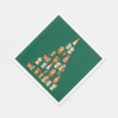 Adorable Hunde Weihnachtsbaum Serviette (Ecke)