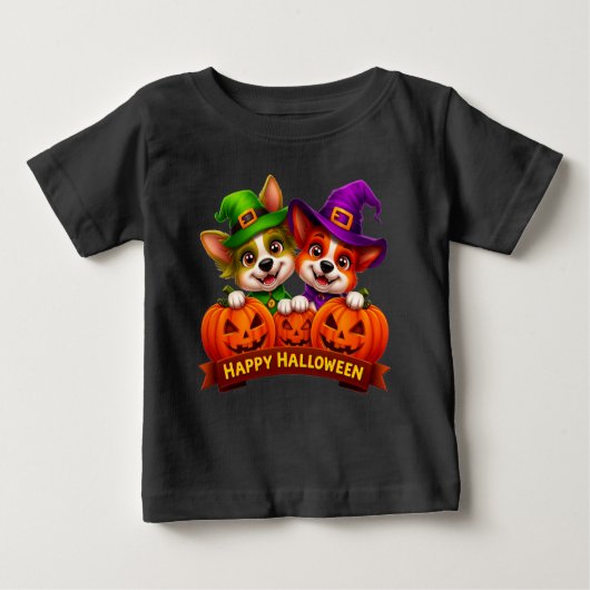 Adorable Hunde zu Halloween-Kostümen Baby T-shirt (Vorderseite)